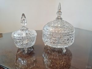 2 Bomboneras De Cristal Cortado Precios Chica 700 Grande 1000